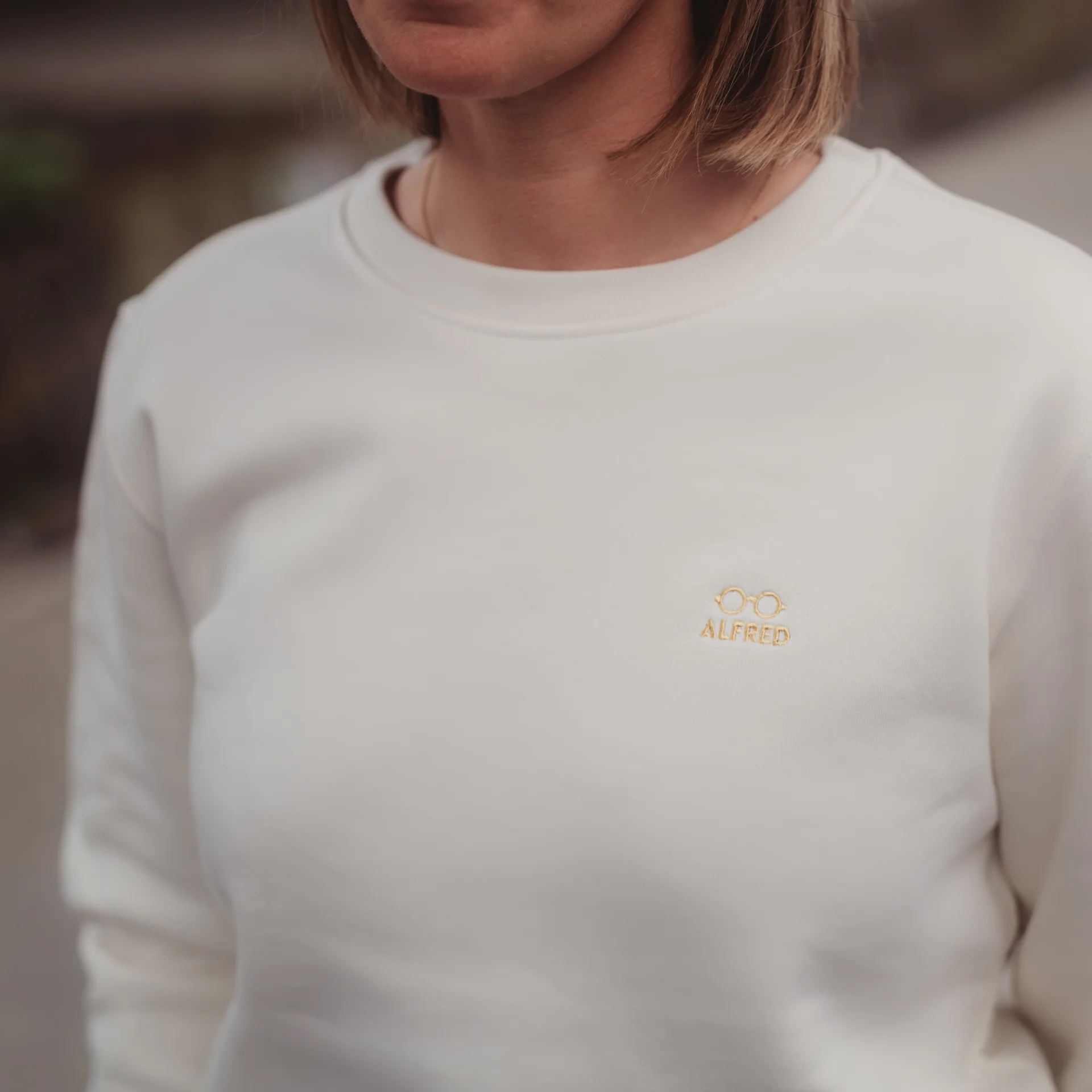 Sweat-shirt adulte « Alfred »: Blanc - L