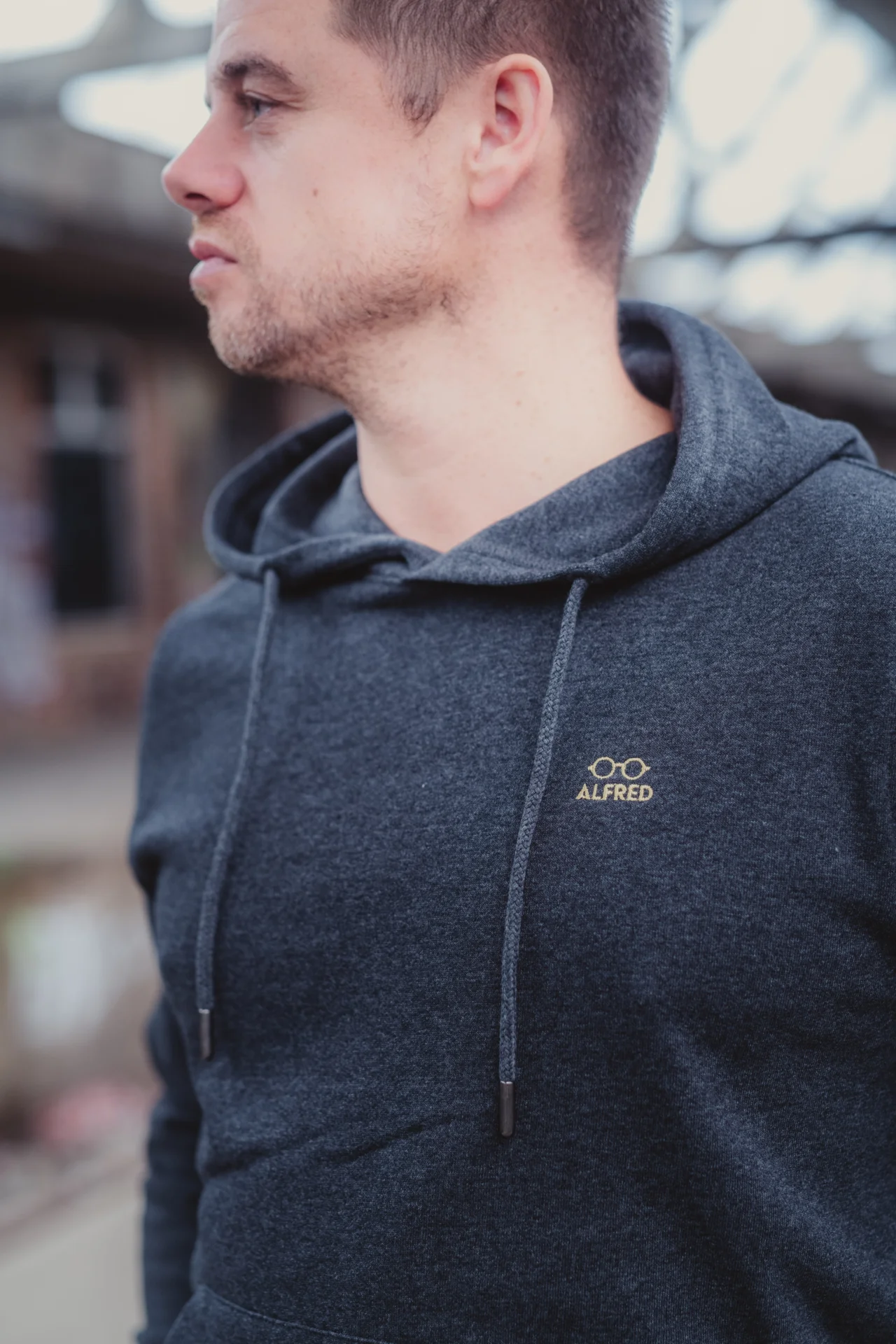 Adult Hooded Sweatshirt « Alfred »: Dark grey - S